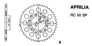 Achtertandwiel alu 53 tanden