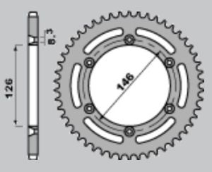 Achtertandwiel Alu 58 tanden