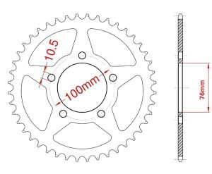 Achtertandwiel alu 45t 520 76-100