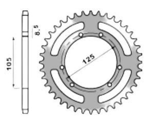 Achtertandwiel aluminium 41 tanden