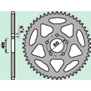 Achtertandwiel aluminium 55 tanden