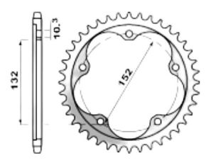 Achtertandw. alu 43 t.