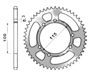 Achtertandwiel aluminium 58 tanden