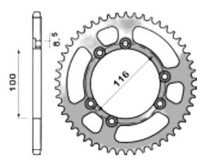 achtertandwielen aluminium 42 t