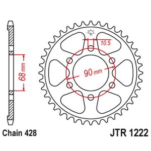 Achtertandew staal 47 T.