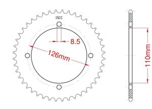 Achtertandwiel aluminium 46 tanden