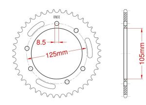 Achtertandwiel aluminium 58 tanden