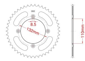 Achtertandwiel aluminium 46 tanden