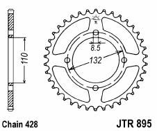 Achtertandwiel aluminium 46 tanden