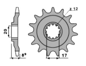 Voortandwiel 13 tanden