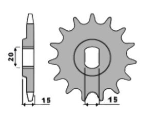 Voortandwiel 14 tanden