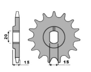 Voortandwiel 14 tanden