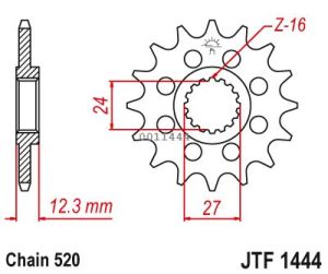 Voortandwiel 17 tanden