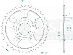 Couronne acier 43 dents