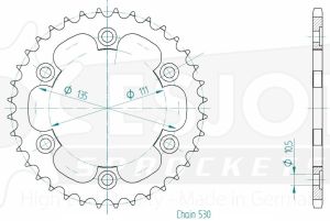 Couronne acier C45 haute résistance 36 dents