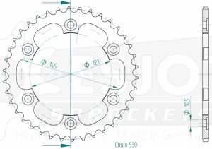 Couronne acier C45 haute résistance 38 dents