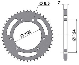 Couronne acier 46 dents