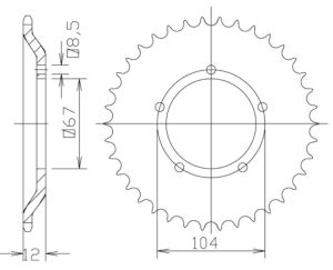 Couronne acier 55 dents