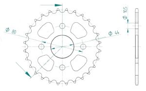 Couronne acier 28 dents