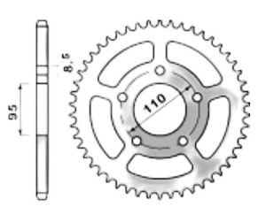 Couronne acier 45 dents