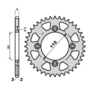 Couronne acier 42 dents