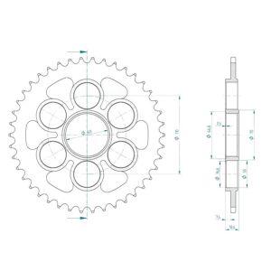 couronne acier 42 dents