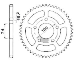 Couronne acier 45 dents 5 fix