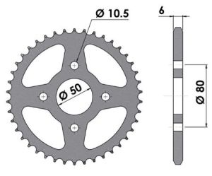 Couronne acier 42 dents