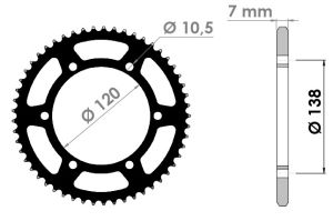 Couronne acier 55 dents