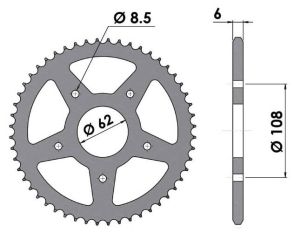 Couronne acier 62 dents