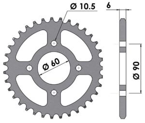 Couronne acier 35 dents