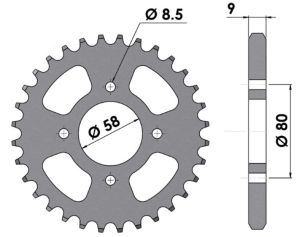 Couronne acier 32 dents