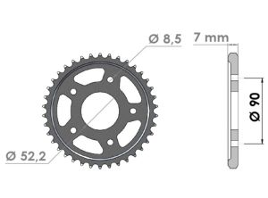 Couronne acier 38 dents