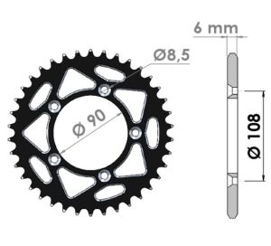 Couronne acier 38 dents