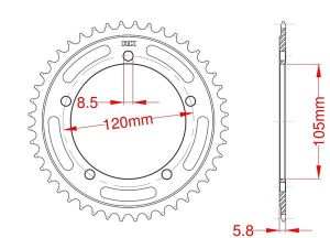 Couronne acier 45 dents