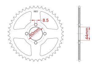 Couronne acier C45 haute résistance 32 dents