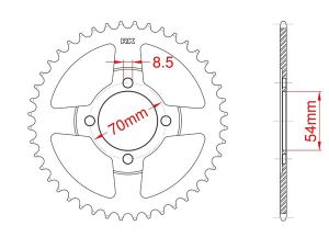 Couronne acier C45 haute résistance 39 dents