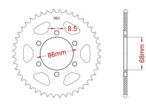 Couronne acier C45 haute résistance 42 dents