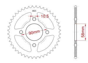 Couronne acier 45 dents