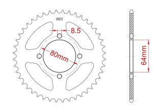 Couronne acier C45 haute résistance 45 dents