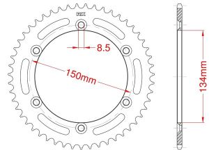 Couronne acier C45 haute résistance 52 dents