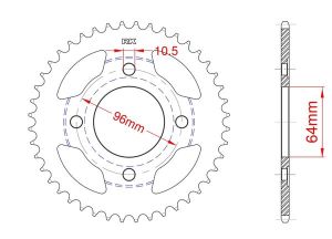 Couronne acier 44 dents