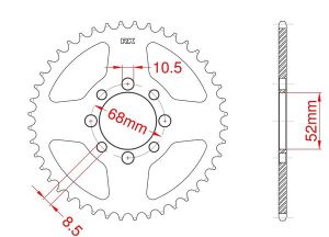 Couronne acier C45 haute résistance 42 dents