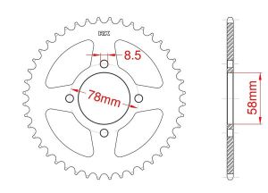 Couronne acier C45 haute résistance 42 dents