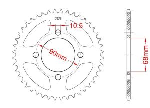 Couronne acier C45 haute résistance 45 dents