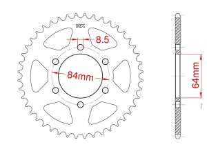 Couronne acier C45 haute résistance 44 dents