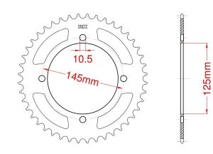 Couronne acier C45 haute résistance 46 dents