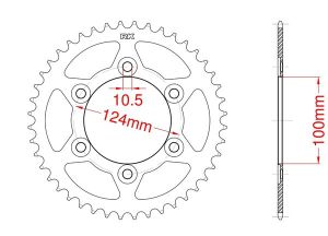 Couronne acier C45 haute résistance 46 dents