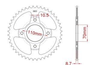 Couronne acier C45 haute résistance 41 dents