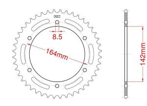 Couronne acier 44 dents